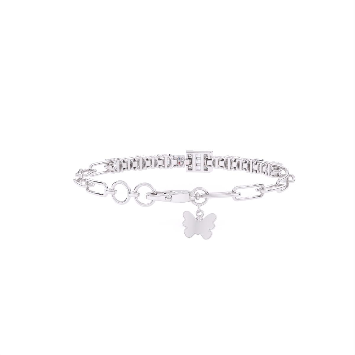 Sparkling Line Diamond Chain Bracelet